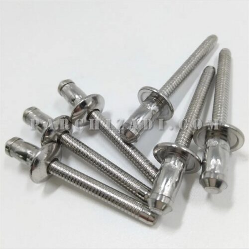 مهره پرچی فولادی گرد (لبه دار)