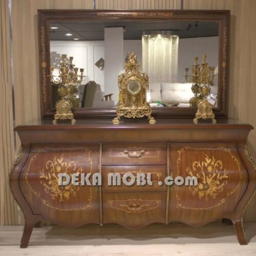 آینه و کنسول معرق مدل خمره ای