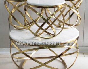 جلو مبلی پایه فلزی فورتیک طلایی طرح کوانتوم