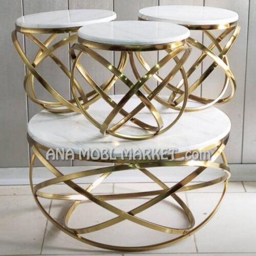 جلو مبلی پایه فلزی فورتیک طلایی طرح کوانتوم