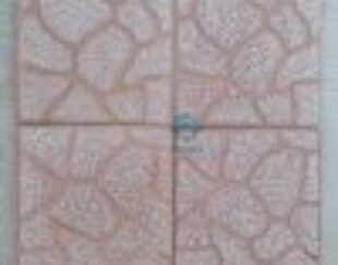 موزاییک حیاطی پلنگی زمینه قرمز – سنگ سفید مشکی