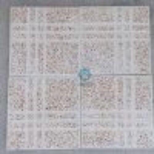 موزاییک حیاطی مترویی سنگ الوان – رنگ عسلی و شیار منظم