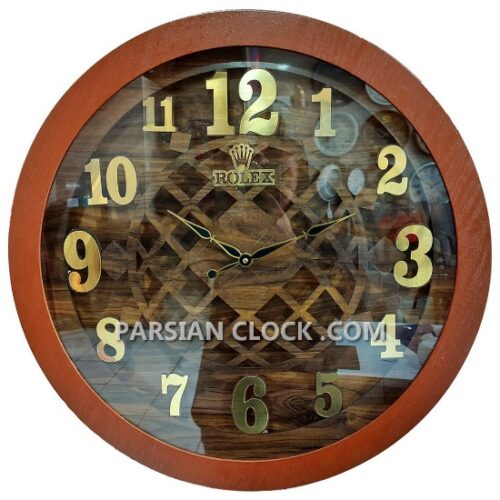 پخش ساعت دیواری چوبی طرح رولکس