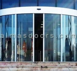 درب اتوماتیک شیشه ای کرو – خم نیم دایره